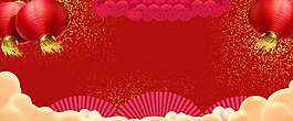 喜慶鬧元宵燈籠紅色banner