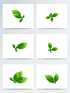 小清新綠葉矢量ai元素