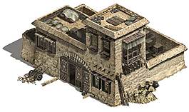 卡通古式房屋建筑png元素