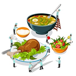 卡通餐飲食材png元素