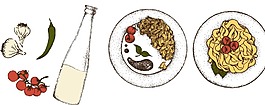 卡通面食餐飲png元素