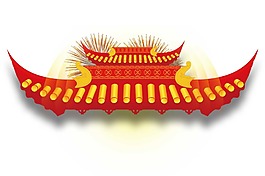 卡通新年裝飾屋檐png元素