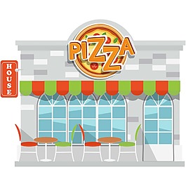 卡通披薩快餐店png元素