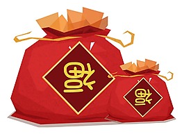 卡通紅色福袋