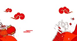 紅色燈籠祥云素材