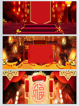 紅色喜慶開門紅中國(guó)風(fēng)banner背景