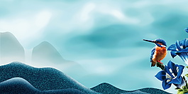 簡約藍色房地產(chǎn)海報背景設(shè)計