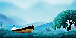 中式房地產(chǎn)海報背景設(shè)計