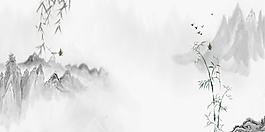 中國(guó)風(fēng)水墨竹子風(fēng)景背景設(shè)計(jì)
