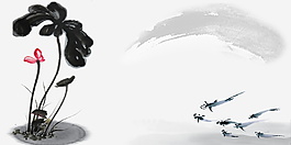 中國(guó)風(fēng)水墨荷花背景設(shè)計(jì)