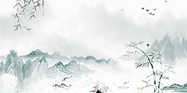 中國風(fēng)水墨風(fēng)景PSD背景設(shè)計