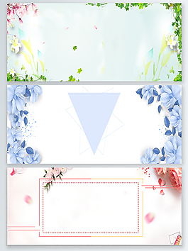 水彩花瓣春天banner背景