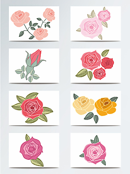 矢量唯美玫瑰薔薇花