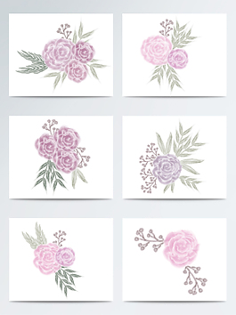 唯美水彩薔薇花素材
