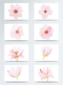 淡雅粉色水彩桃花