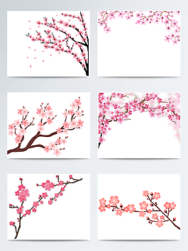 矢量桃花素材