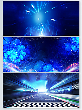 深藍(lán)色華麗粒子光效背景