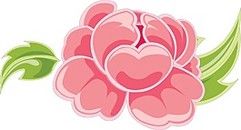 卡通粉色鲜花花朵png元素