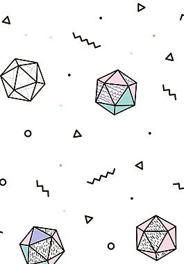 卡通几何立体图形png元素