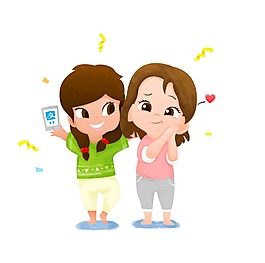 卡通可爱女孩png元素