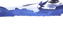 卡通藍色天空雄鷹png元素