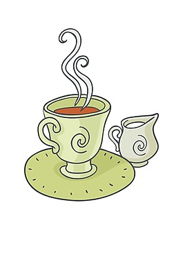 卡通茶杯裝飾png元素