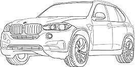 簡(jiǎn)易手繪豪華汽車(chē)png元素