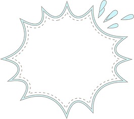 藍色邊框爆炸貼png元素