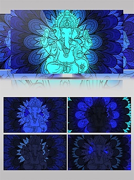 藍(lán)色神秘花蕊視頻素材
