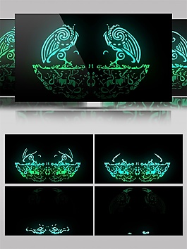 綠色迷幻水晶視頻素材