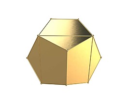 金色立體多邊形箱子png元素