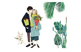 清新唯美情侶png元素