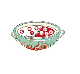 卡通鸳鸯火锅png元素