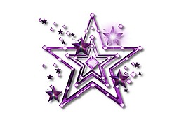 夢(mèng)幻紫色五角星寶石png元素