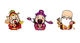 福祿壽神仙卡通畫像png元素