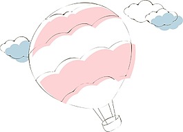 清新粉白色氣球png元素