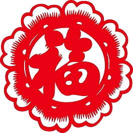 紅色福字png元素