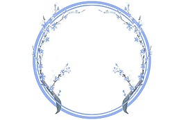 淡雅藍(lán)色小花花環(huán)邊框png元素