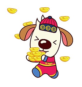 狗年行大運狗狗送財來png