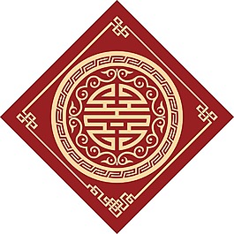红色金色春联png元素