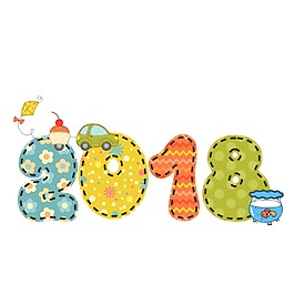 2018清新小花字體png元素