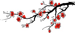 水彩画一枝红杏出墙来png