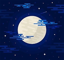創(chuàng)意夜晚明亮的月亮矢量素材