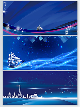 蓝色粒子光效展板背景