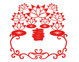 红色新春装饰花朵矢量元素