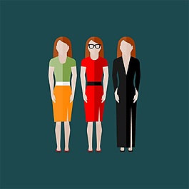 3位時尚女子設(shè)計矢量素材