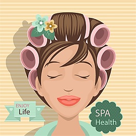 創(chuàng)意spa女郎設(shè)計矢量素材