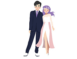 創(chuàng)意愛(ài)情男女矢量元素