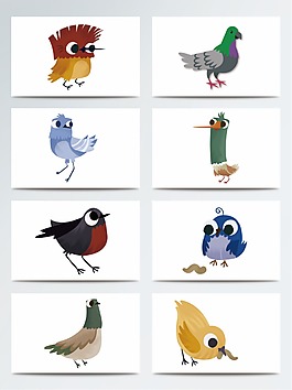 可愛(ài)卡通創(chuàng)意鳥(niǎo)兒