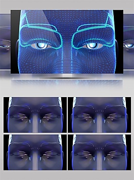 藍色面部奇幻視頻素材